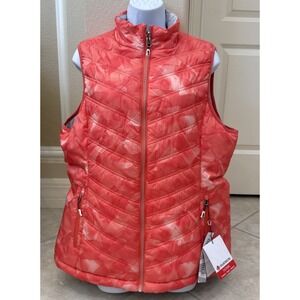 NWT WOMEN'S SUNICE MACI THERMAL REVERSIBLE VEST SZ XL ORANGE & GRAY GOLF OUTDOOR
